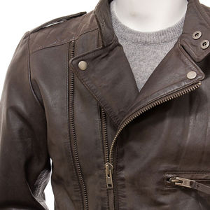 Chaqueta de Cuero Casual para Hombre, Estilo Urbano, de Alta Calidad, con Opción de Logotipo Frontal, Ecológica, Resistente al Viento y al Agua, para Uso Diario al Aire Libre - Product Image 4