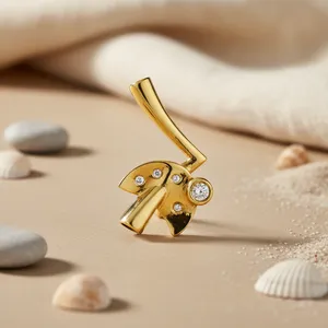 Glamorous Gold-Plated Rhinestone Enameled Ethnic <b>Brooch</b> <b>Pin</b> for Women's Elegant Statement Jewelry - Product Image 2