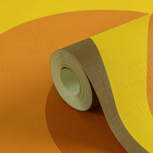 Sản xuất tại Đức-cuộn giấy dán tường Retro nâu cam vàng-Vinyl không dệt-trang trí nhà hình nền cổ điển-10,05x0,53 M - Product Image 1