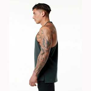 Camiseta sin Mangas para Hombre, Lisa, Teñida, de Alta Demanda, para Gimnasio, Transpirable, de Secado Rápido, Ligera, 100% Algodón, Ecológica, con Logotipo Personalizado - Product Image 3