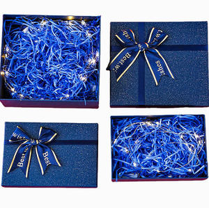 Luxury <b>Gift</b> <b>Box</b> with Light & Bow - Orange/Blue <b>Empty</b> Packaging <b>for</b> Perfume Cosmetics, Birthday Wedding Party - Product Image 3