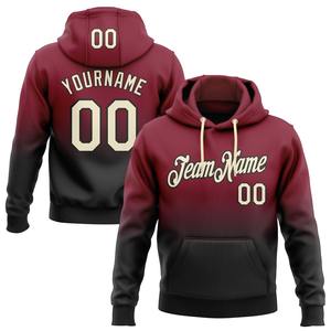 Sudadera con capucha con estampado personalizado cosido Crimson -Black Fade Fashion Sports Pullover - Product Image 1