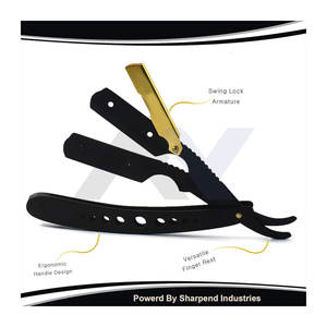 Navaja de Afeitar Profesional de Borde Recto, Calidad de Salón, para Afeitado al Ras, Herramienta de Seguridad para Hombres - Product Image 3