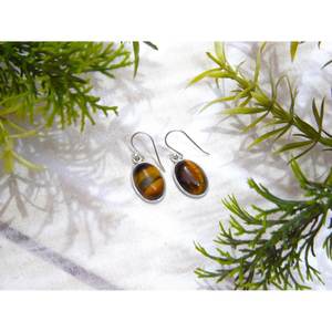 Minimalist 925 Sterling Silver <b>Fine</b> <b>Stud</b> <b>Earrings</b> Rose Gold Tiger Eye Gemstone Handmade Everyday Jewelry Perfect Gift for Her - Product Image 4