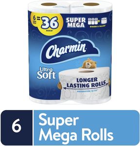 CharminUltra Soft Toilet <b>Paper</b>, 6 Super Mega Rolls = 36 Regular Rolls - Product Image 6