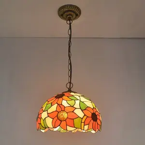 Lámpara Colgante de Cristal con Forma de Girasol y Base para Bombilla E26 - Product Image 1