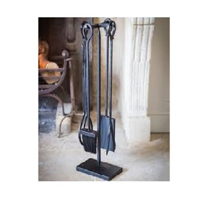 Ensemble d'outils en fer et support extérieur Fireset Fire Pit Stand Rustic - Product Image 1