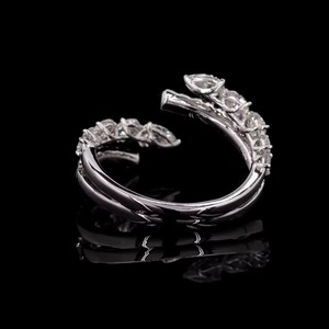 แหวนหมั้นเพชรขนาด1.43กะรัตดีไซน์รูปร่างแบบผสมสี E-F ใส VVS-VS 14K สีขาวทอง14K เครื่องประดับที่ผ่านการรับรอง - Product Image 2