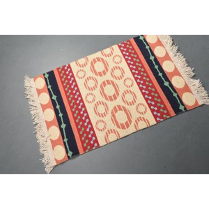 พรมตุรกีวินเทจ ขนาด 1.9x2.8 ฟุต สีเบจ ลายอิคัต - Product Image 1