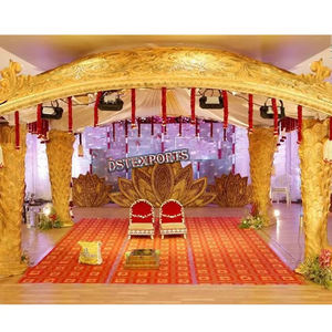Srilankan Manavarai Peacock Wedding Mandapam Top Rated Traditional South Indian Weddings <b>Dome</b> Style Golden Mandap Ireland Event - Product Image 1