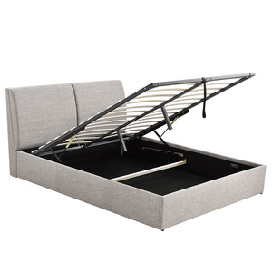 <span class=keywords><strong>Lit</strong></span> de rangement moderne en tissu de lin <span class=keywords><strong>gris</strong></span> avec ascenseur pneumatique, <span class=keywords><strong>lit</strong></span> simple ou double rembourré de style simple pour meubles de chambre à coucher - Product Image 1