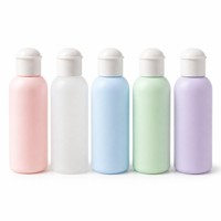 Flacon de lotion PET vide de 211 ml avec bouchon à clapet, emballage cosmétique cylindrique, impression UV personnalisée du logo