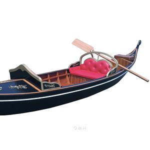 Venetian Gondola Real <b>Boat</b> Elegant Handmade Wooden <b>Rowing</b> <b>Boat</b> for Lake and Resort Use (460Lx120Wx112H cm) - Product Image 2