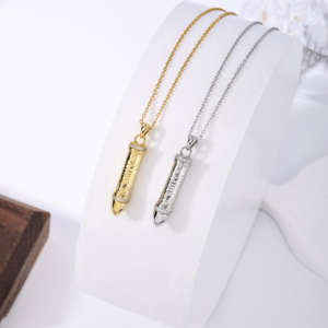 Collar de Bala para Hombre, el Más Vendido al por Mayor, Plata de Ley 925, Chapado en Oro de 18K, con Circonita, Unisex - Product Image 3