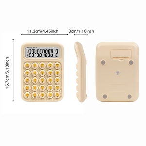 Botones mecánicos ABS coloridos redondos silenciosos cómodos de 12 bits, <span class=keywords><strong>calculadora</strong></span> de oficina de negocios de escritorio, bonita para niñas - Product Image 6