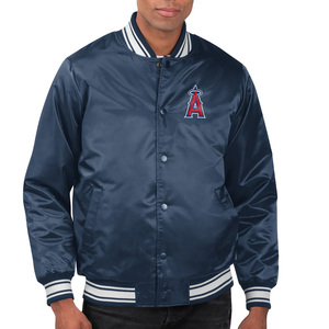 Chaqueta de béisbol Vintage para hombre de High Street, chaqueta personalizada de satén universitario Varsity con broche completo, logotipo de equipo bordado de seda con soporte - Product Image 5