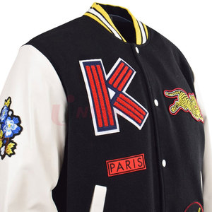 เสื้อแจ็กเก็ตเบสบอลวิทยาลัยผ้าขนแกะมีฮู้ดคอปกหนังแบบใหม่สำหรับฤดูหนาว - Product Image 4