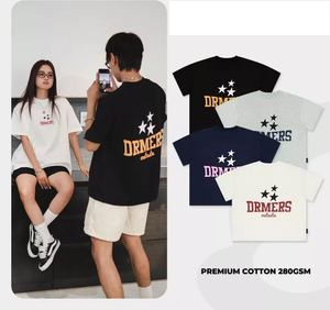 OEM ODM Unisex suelta Boxy algodón 260gsm Camiseta cuello preencogido de talla grande Unisex estilo de gran tamaño para adolescentes hecho Vietnam - Product Image 1