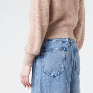 Pull en tricot chaud d'hiver pour femmes à manches longues, pull décontracté et respirant, bouton personnalisable, vente en gros bon marché - Product Image 6
