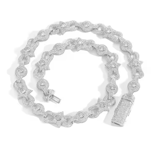 Cadena cubana de 10K de oro de 10mm personalizada en forma de ojo y espina Accesorio de diamante cultivado en laboratorio único para regalo - Product Image 2