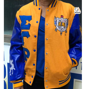 Chaqueta Universitaria Sigma Gamma Rho, Ropa Urbana, Logotipo Personalizado, Ribete en Contraste, Estilo Vintage, Reversible, Resistente al Viento, Poliéster Ecológico, Talla Grande - Product Image 6