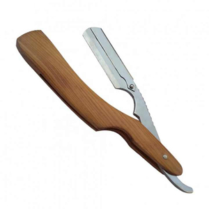 Rasoirs de coiffeur Manche en bois Lame en acier inoxydable Rasoirs de coiffeur - Product Image 1