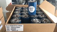 Suministro de fábrica cinta de código de barras de resina de cera TTR 110x450 110x300m compatible con impresora Zebra