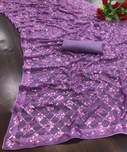 Haute qualité Banarasi soie Saree et chemisier pièce tendance fête porter des vêtements pour femmes indiennes en gros - Product Image 4