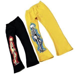 Streetwear personnalisé tendance pour hommes 2024 Joggers imprimés bouffants Pantalons de survêtement évasés taille moyenne empilés OEM décontracté - Product Image 1