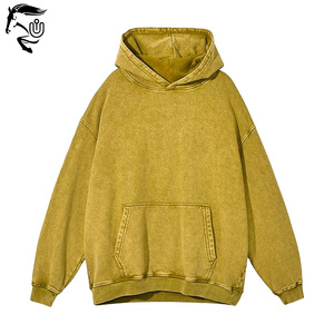 2025 haute qualité 100% coton lavé à l'acide sweats à capuche pour hommes respirant Vintage surdimensionné à capuche impression Unique en gros hiver - Product Image 6