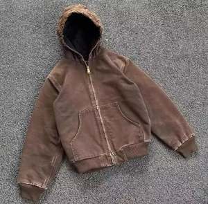 OEM Streetwear <b>Oversized</b> <b>Vintage</b> Acid Washed Denim Hoodie Men Custom Heavyweight Blank Plain <b>Sweatshirts</b> - Product Image 4