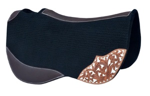 Manta de sillín contorneada occidental de fieltro de lana 100%, comodidad óptima, equipo de caballo, almohadillas ecuestres de trabajo de cuero para almohadillas de sillín - Product Image 2