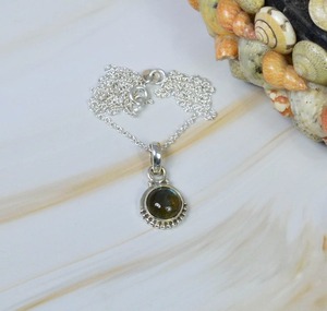 Labradorite 925 เงินสเตอร์ลิงอัญมณีจี้ W/หรือ W/o โซ่ทรงกลมจี้ Handmade เครื่องประดับของขวัญสําหรับหญิง - Product Image 3