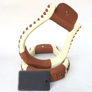 Suministros Veterinarios para Equitación, Par de Estribos de Cuero Occidental Antideslizantes para Caballos con Protección para los Tobillos, Equipo Ecuestre - Product Image 3