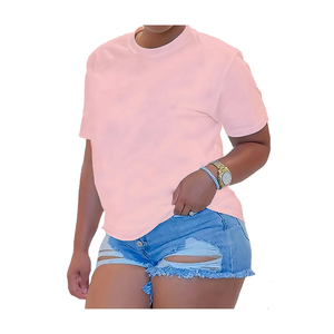 Camisetas de mujer con estampado de logotipo gráfico de gran tamaño de alta calidad Tallas grandes Ecológico Precio al por mayor Camisetas sueltas en blanco Verano - Product Image 2