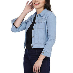 <b>Light</b> Weight Women Jeans <b>Jacket</b> Comfortable Women Jeans <b>Jacket</b> Street Wear Women Denim <b>Jacket</b> - Product Image 1