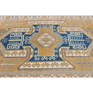 Grand tapis turc vintage 5,3x9,1 pieds, tapis en laine bleue - Product Image 4