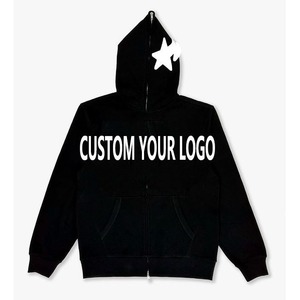 High Quality Brown Luxury Blank Full Zip <b>Hoodie</b> Puff Print Streetwear Custom No String Drop Shoulder Pullover <b>Plain</b> Men <b>Hoodie</b> 3 - Product Image 3