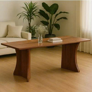 High Quality Solid <b>Walnut</b> Dining <b>Table</b> for 10 Rectangular with Stable PU Finish Elegant and Durable Dining Room Furniture - Product Image 1