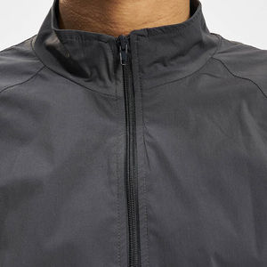 Wholesale Bulk Custom <b>Men</b> Winter Hooded Solid Nylon Zip-Up Windbreaker Jacket & <b>Shorts</b> Two-Piece Tracksuit - Product Image 2