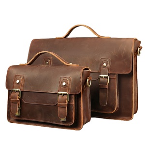 Genuine Leather Soft Luxury Messenger <b>Bag</b> Unisex <b>Work</b> Laptop Handbag Personalized Design Lightweight Zipper Closure Royal - Product Image 1