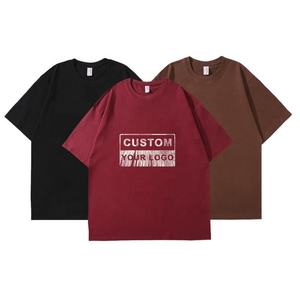 Camiseta de algodón pesado para hombre, diseño de logotipo personalizado, Camiseta de cuello redondo con hombros caídos de gran tamaño en blanco para hombre - Product Image 2