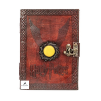 Carnet en cuir véritable fait main Harry P Magical Wizard Stone, couverture rigide épaisse 150 GSM, objet de collection Halloween