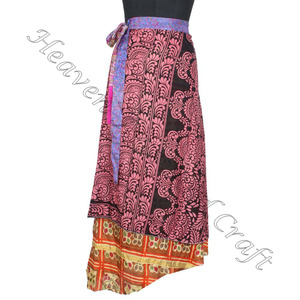 ชุดเดรสผ้าไหมผ้าซิ่นปาเรโอชุดกระโปรงยาวยาวคลุมรอบทรงยาวทำจากผ้าไหมสไตล์วินเทจซื้อออนไลน์ - Product Image 3