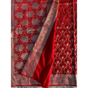 Mới Thời Trang Đảng Mặc Banarsi Lụa Saree Với Áo Mảnh Ấn Độ Phụ Nữ Mặc <span class=keywords><strong>Sari</strong></span> Bán Buôn Surat Bởi Saurya Cuộc Sống Phong Cách - Product Image 6