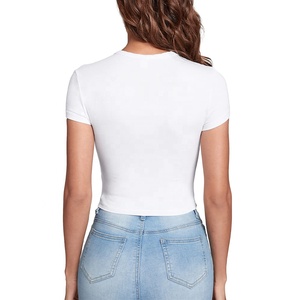 Áo thun nữ bé gái ôm body, cổ tròn, tay ngắn, kiểu dáng mùa hè, in logo tùy chỉnh, khuyến mãi nóng - Product Image 3