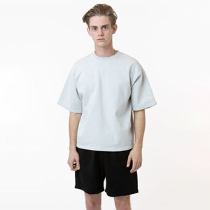 T-shirt surdimensionné à manches courtes décontracté pour hommes à la mode séchage rapide polaire à col rond impression numérique personnalisée t-shirts surdimensionnés tricotés - Product Image 3