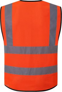 Chaleco DE SEGURIDAD reflectante de fábrica de MOQ bajo Chaqueta de malla de alta visibilidad Ropa de trabajo con logotipo personalizado para fábrica de construcción baja moq - Product Image 6