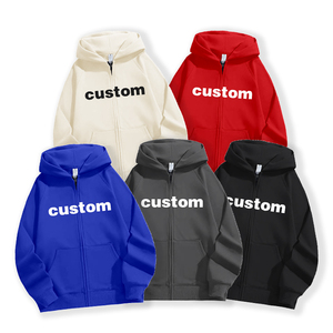 Venta al por mayor Oem Custom Plain Oversized Zip Up Hoodie,Custom High Quality Full Zip Up Hoodies Cotton - Product Image 1