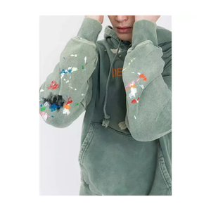 Sweat à capuche pour homme en polyester/coton de haute qualité, design personnalisé, impression numérique brodée, 2 pièces, hiver - Product Image 5